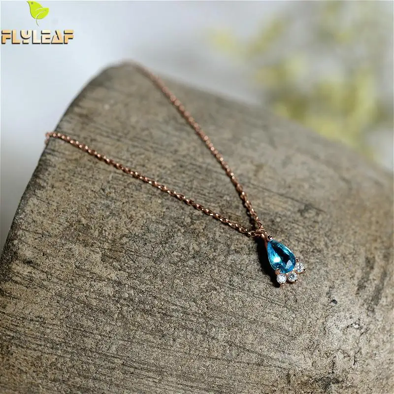Flyleaf 925 Sterling Silver Necklace Women Blue Crystal Water Droplets Zircon Fine Jewelry Simple Rose Gold Necklaces & Pendants
Flyleaf 925 Sterling Silver Necklace Women Blue Crystal Water Droplets Zircon Fine Jewelry Simple Rose Gold Necklaces & Pendants
