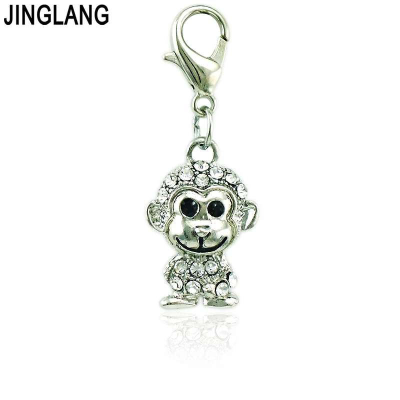 JINGLANG 50pieces/Lot White Rhinestone Monkey Charms Lobster Clasp Animals Pendants DIY Charm For Jewelry Making Accessories
JINGLANG 50pieces/Lot White Rhinestone Monkey Charms Lobster Clasp Animals Pendants DIY Charm For Jewelry Making Accessories