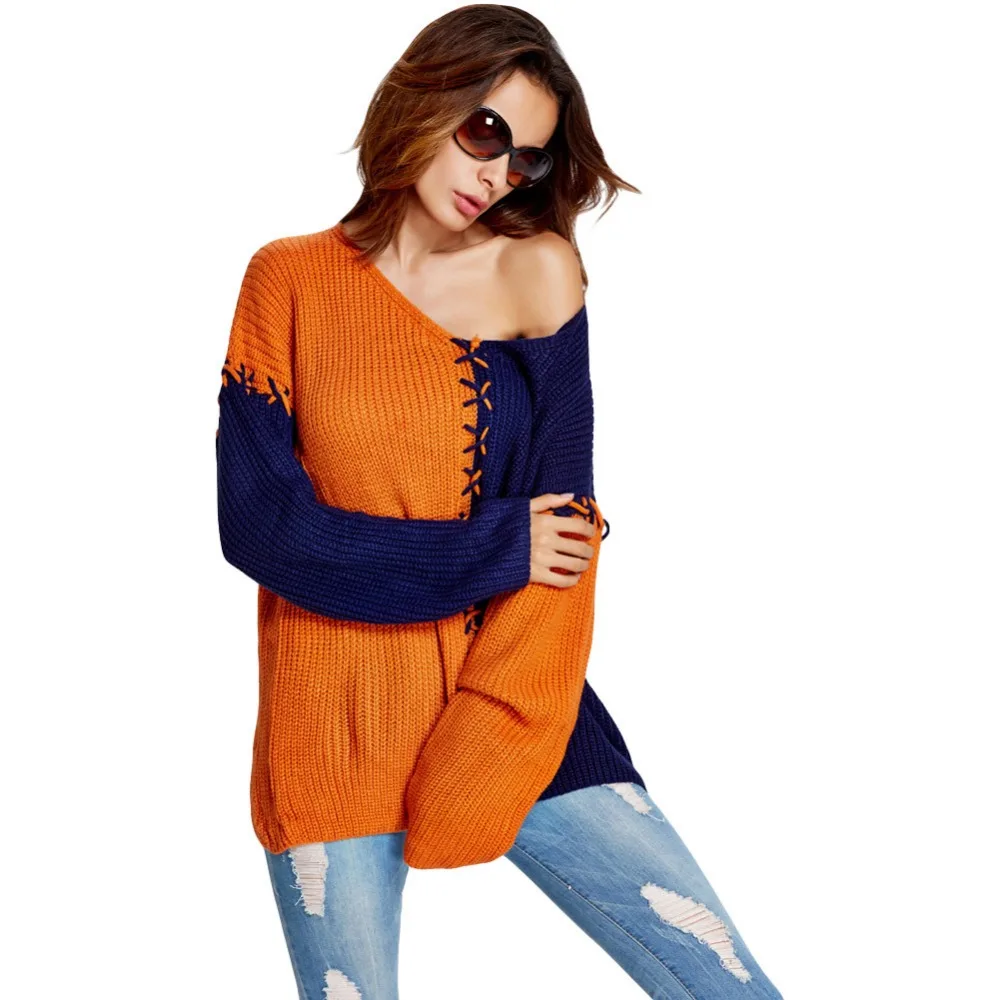 2018 Chic Sexy Fashion lady Casual Colorful Patchwork Pullovers Batwing Sleeve Sweater
2018 Chic Sexy Fashion lady Casual Colorful Patchwork Pullovers Batwing Sleeve Sweater