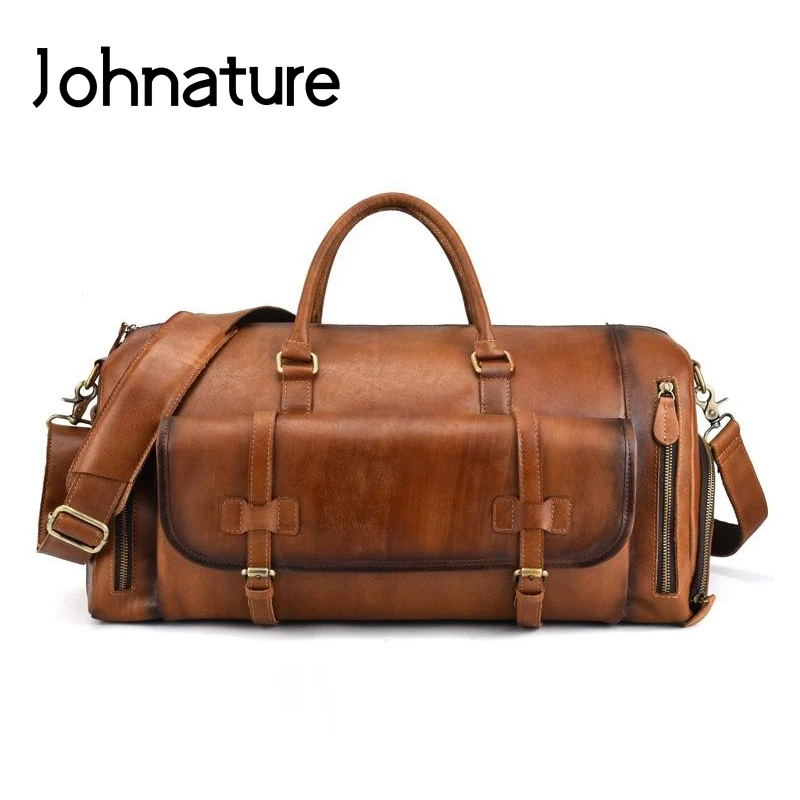 Johnature 2021 New Genuine Leather Vintage Large Capacity Solid Travel Totes Men Travel Bags Duffle Bag Handbags&Crossbody Bags
Johnature 2021 New Genuine Leather Vintage Large Capacity Solid Travel Totes Men Travel Bags Duffle Bag Handbags&Crossbody Bags