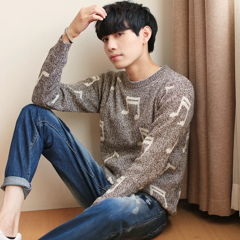 Fashion Men's Musical Notes Pattern Sweater Autumn Winter Mens O-neck Long Sleeve Pullover Male Loose Warm Knitted Sweaters New
Fashion Men's Musical Notes Pattern Sweater Autumn Winter Mens O-neck Long Sleeve Pullover Male Loose Warm Knitted Sweaters New