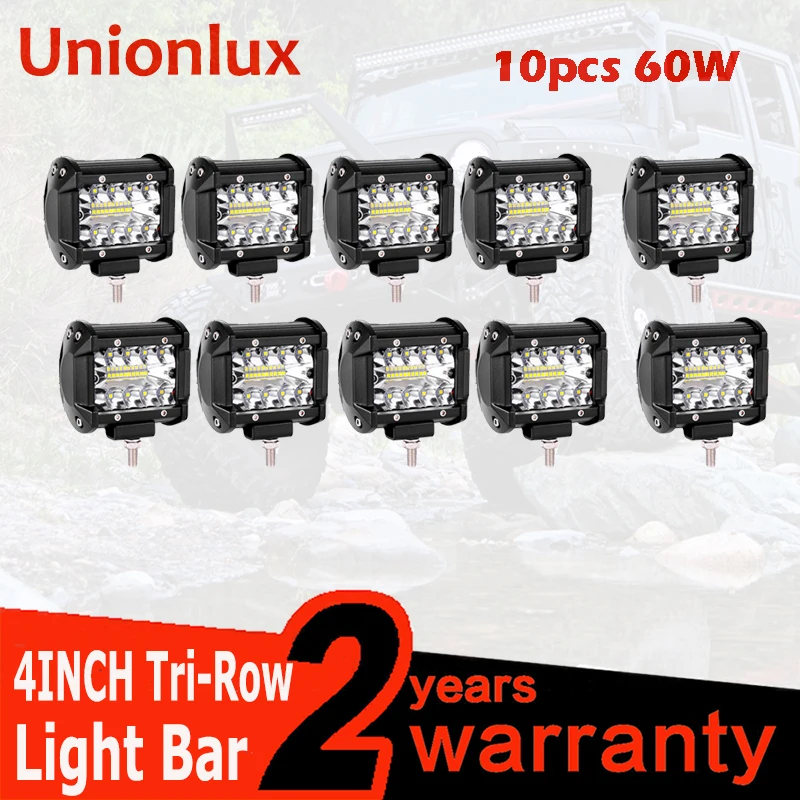 10PCS 4 inch LED Bar 60W LED Work Lights for Tractor Boat Off Road 4WD 4x4 Truck SUV ATV 6000K car Driving lamp 12V 24V
10PCS 4 inch LED Bar 60W LED Work Lights for Tractor Boat Off Road 4WD 4x4 Truck SUV ATV 6000K car Driving lamp 12V 24V