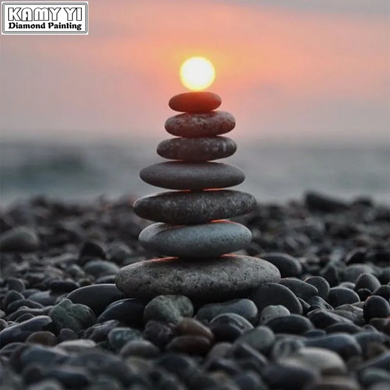 5d diy Алмазная вышивка восход на камне картина крестиком полностью квадратная