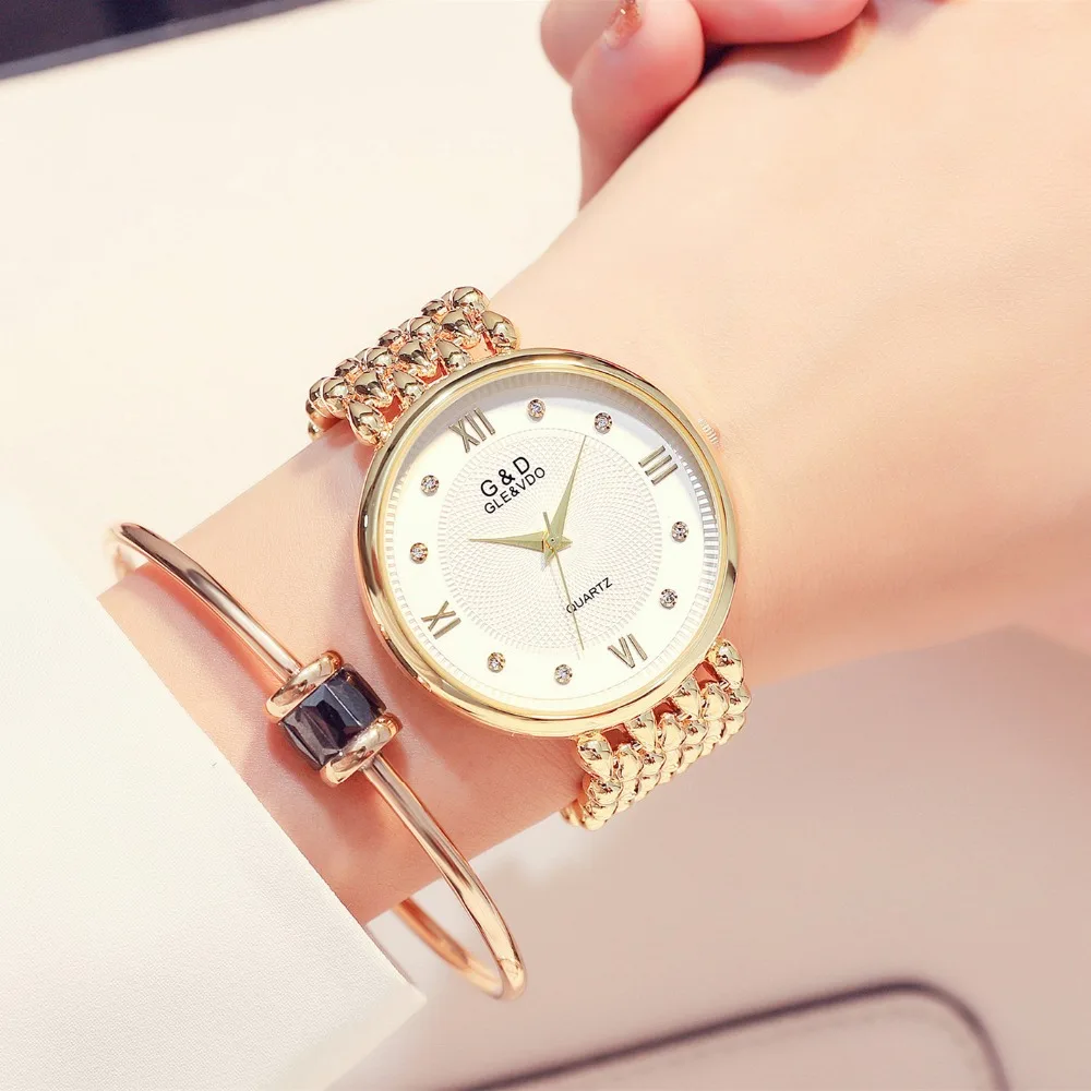 G&D Luxury Women Watches Fashion Ladies Bracelet Watch Simple Women's Quartz Wristwatches Reloj Mujer Montre Femme Roman Style
G&D Luxury Women Watches Fashion Ladies Bracelet Watch Simple Women's Quartz Wristwatches Reloj Mujer Montre Femme Roman Style