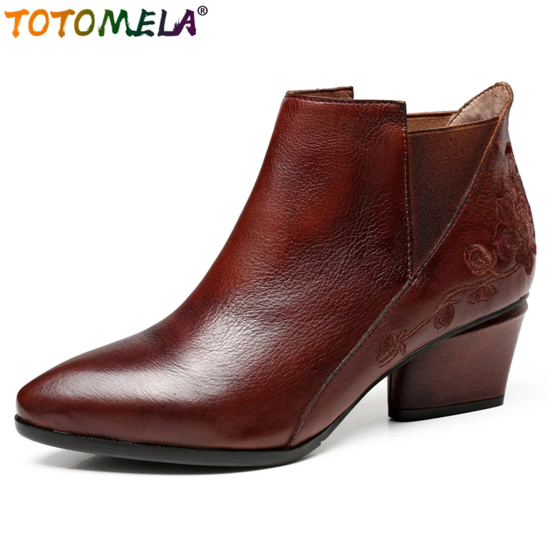 TOTOMELA 2022 New Full genuine leather boots female retro high heels ankle boots for women slip on autumn shoes ladies botas
TOTOMELA 2022 New Full genuine leather boots female retro high heels ankle boots for women slip on autumn shoes ladies botas