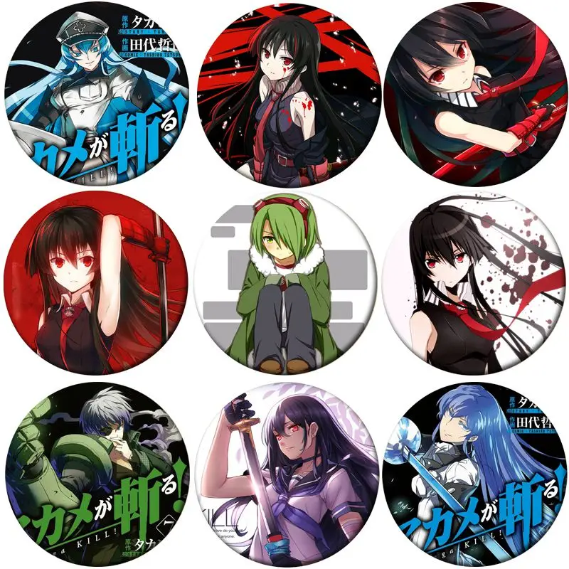 

1pcs Anime Akame ga KILL Cosplay Badge Cartoon Tatsumi Akame Brooch Pins Lubbock Collection Badges for Backpacks Decoration