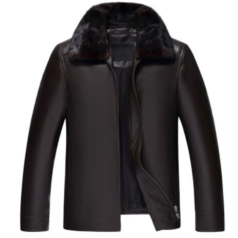 2018 Winter New Style Leather Down Coat Male Real Leather Jacket Thick Mink Fur Collar Genuine Leather Coat Duck Down Inner Men
2018 Winter New Style Leather Down Coat Male Real Leather Jacket Thick Mink Fur Collar Genuine Leather Coat Duck Down Inner Men