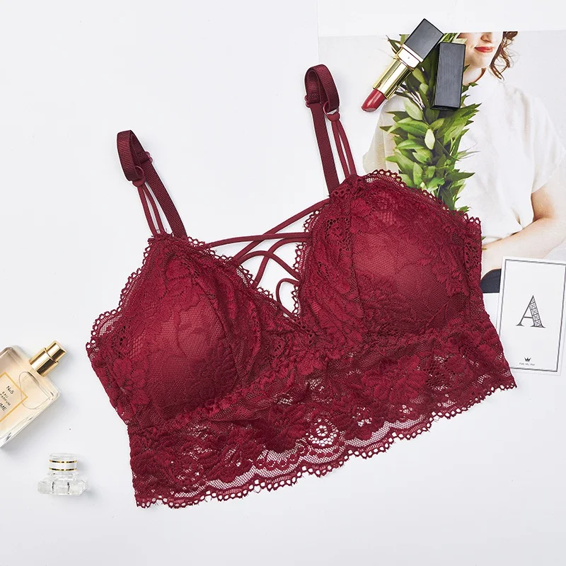 Lace Floral Underwear Women's Bra Sexy Lady Bra Padded Bralette Front Cross None Closure Intimates Female Underwear
Lace Floral Underwear Women's Bra Sexy Lady Bra Padded Bralette Front Cross None Closure Intimates Female Underwear