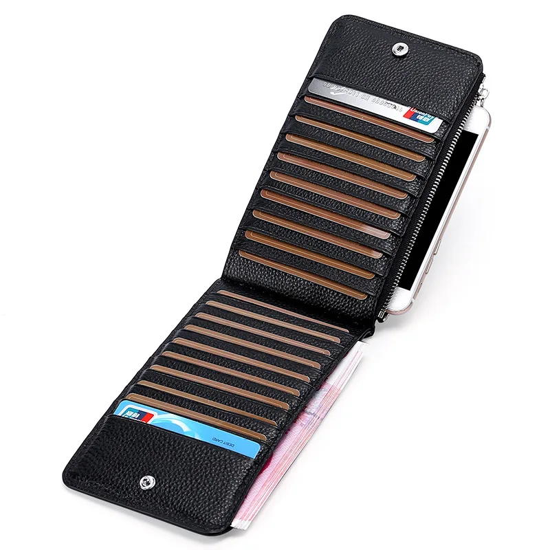 Top Genuine Leather Card Holder RFID Blocking Wallet Men Brand Business ID Credit Card Holder Fashion Cow Leather Card Purse
Top Genuine Leather Card Holder RFID Blocking Wallet Men Brand Business ID Credit Card Holder Fashion Cow Leather Card Purse