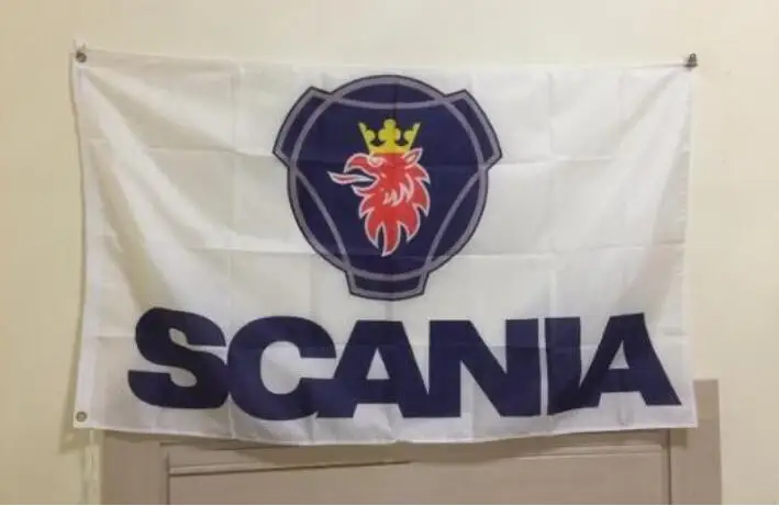Флаг с логотипом грузовика Scania 90 150 см баннер для из полиэстера 2018|Флаги баннеры и