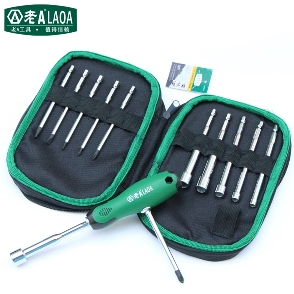 LAOA 12 in 1 Multifunction Screwdriver Set Socket with turning T-handle High Quality Professional Repair tool | Инструменты