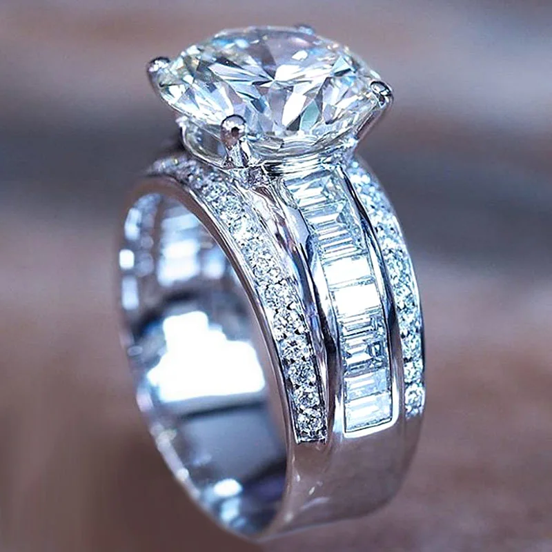 USTAR 10mm Round Cubic Zirconia Wedding Rings for women Fashion jewelry White Gold Color Promise Engagement Rings Female Anel
USTAR 10mm Round Cubic Zirconia Wedding Rings for women Fashion jewelry White Gold Color Promise Engagement Rings Female Anel