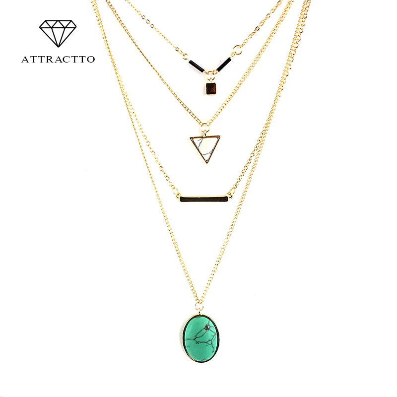 ATTRACTTO Green Pendants Choker Necklace Boho Jewelry 2016 Gold Chain Triangle Stone Necklaces & Pendants Collares Sne160055
ATTRACTTO Green Pendants Choker Necklace Boho Jewelry 2016 Gold Chain Triangle Stone Necklaces & Pendants Collares Sne160055