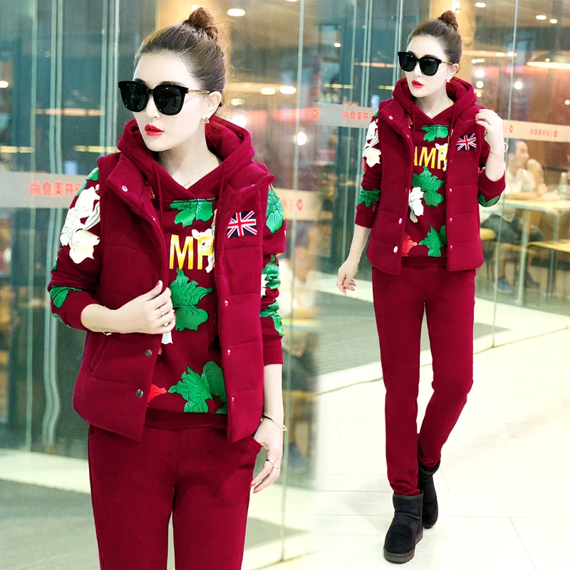 3 pcs set clothing women hoodies vest pants casual outfit hood plus size outfit floral print student warm autumn winter M-3XL
3 pcs set clothing women hoodies vest pants casual outfit hood plus size outfit floral print student warm autumn winter M-3XL