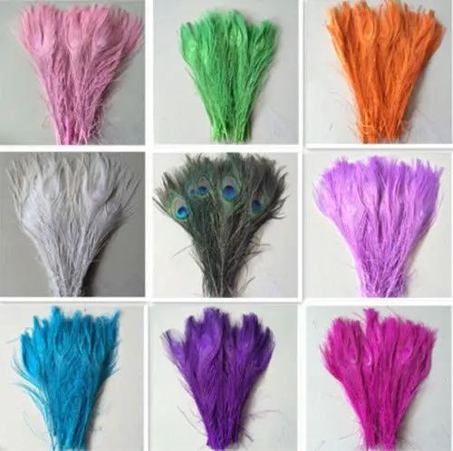 Wholesale! New! 100pcs 10 Colors natural peacock tail feathers 10-12inches / 25-30cm
Wholesale! New! 100pcs 10 Colors natural peacock tail feathers 10-12inches / 25-30cm