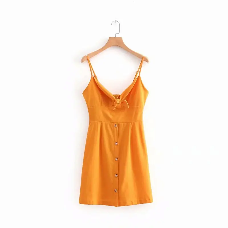 2018 women vintage solid color knotted linen sling mini dress elegant vestidos casual slim spaghetti strap buttons dresses DS864
2018 women vintage solid color knotted linen sling mini dress elegant vestidos casual slim spaghetti strap buttons dresses DS864