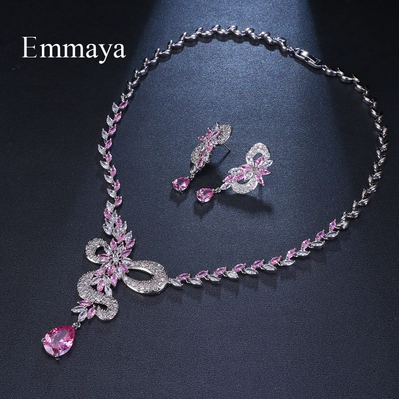 Emmaya Brand Fashion Water Drop Shape AAA Cubic Zircon Three Colors Crystal Earrings Necklace Set For Women Bride Jewelry Gift
Emmaya Brand Fashion Water Drop Shape AAA Cubic Zircon Three Colors Crystal Earrings Necklace Set For Women Bride Jewelry Gift