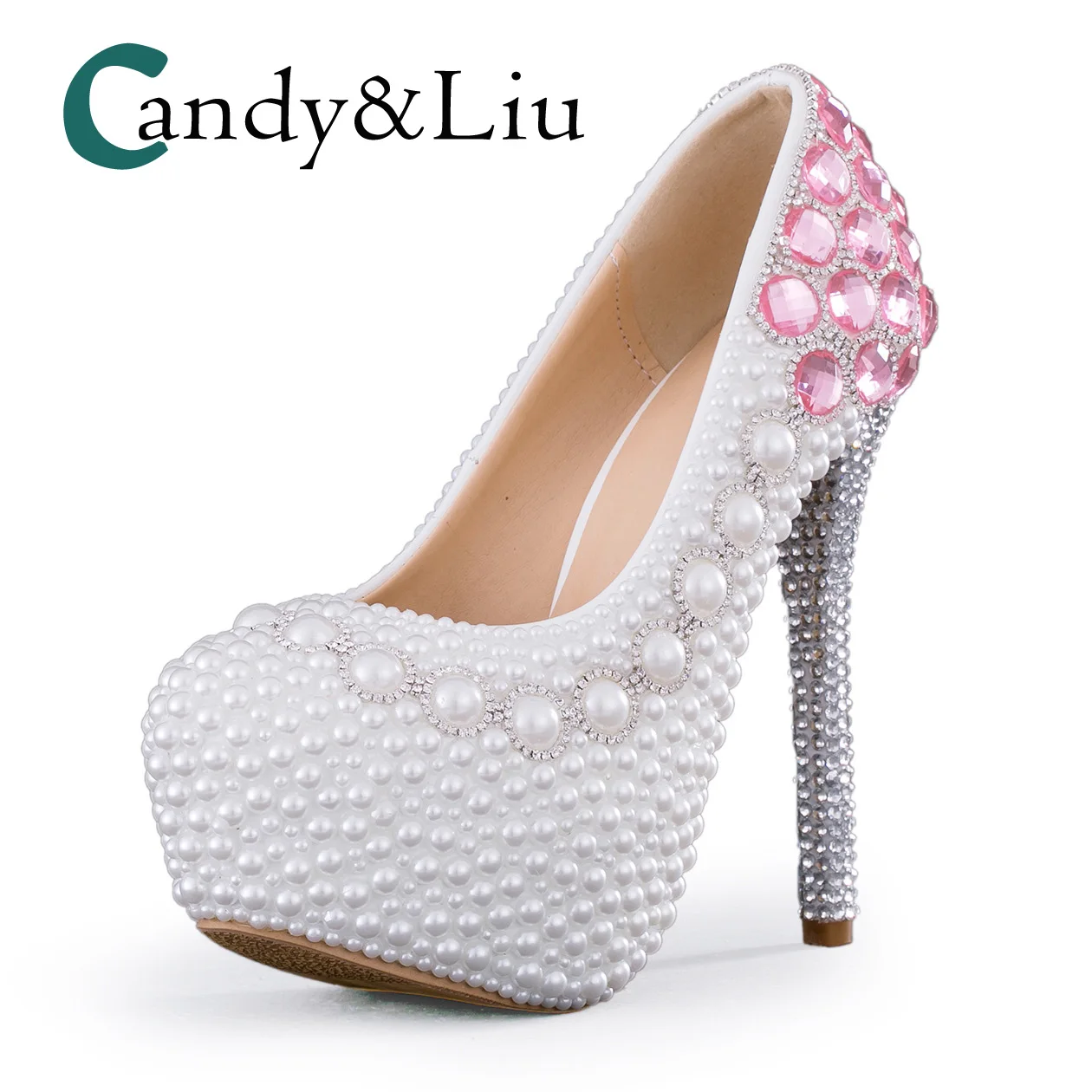 Pearl Wedding Shoes White Crystal Super High Heels Slip-on Platform Bridal Shoes for Bridesmaid Party Banquet Evening Dress
Pearl Wedding Shoes White Crystal Super High Heels Slip-on Platform Bridal Shoes for Bridesmaid Party Banquet Evening Dress