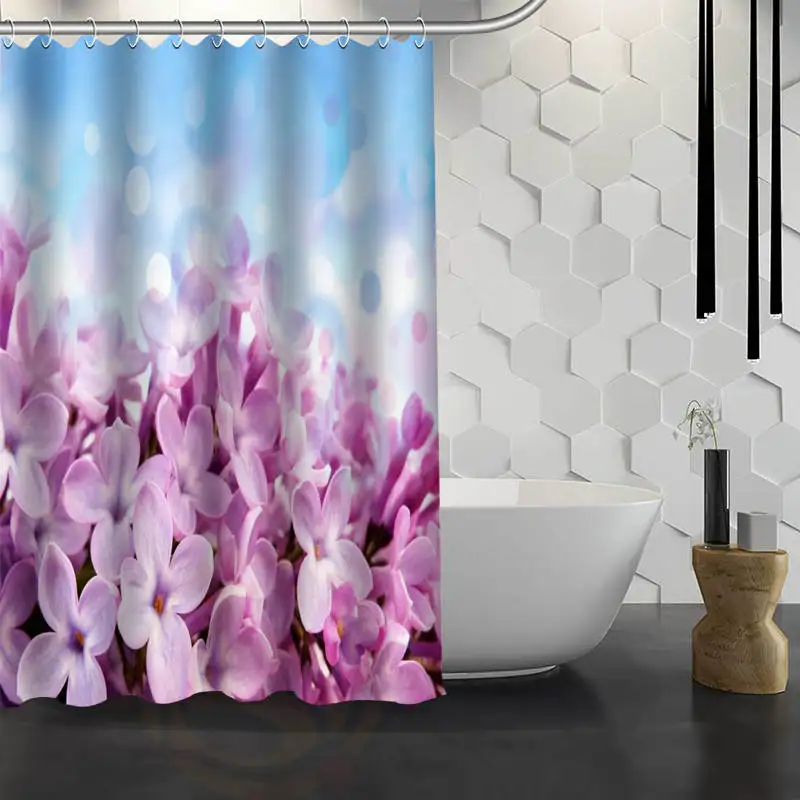 Hot Sale Custom Nature Flowers Lilac Custom Shower Curtain Waterproof Fabric Bath Curtain for Bathroom F#Y1-17
Hot Sale Custom Nature Flowers Lilac Custom Shower Curtain Waterproof Fabric Bath Curtain for Bathroom F#Y1-17