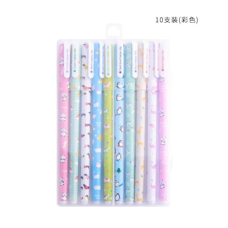 10 pcs Gel Pens Cute animal black colored kawaii gift gel-ink pens pens for writing Cute stationery office school supplies
10 pcs Gel Pens Cute animal black colored kawaii gift gel-ink pens pens for writing Cute stationery office school supplies