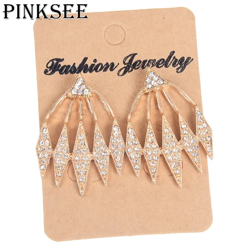 Женские серьги-гвоздики в форме когтя PINKSEE со стразами для женщин и девушек