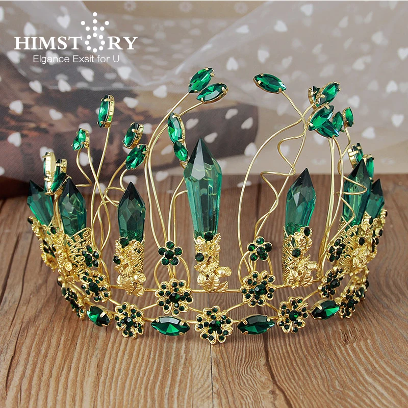 HIMSTORY Big Size Clear Green Crystal Tiaras Hair Crown Gorgeous Wedding Queen Hairwear Girls Pageant Accessories
HIMSTORY Big Size Clear Green Crystal Tiaras Hair Crown Gorgeous Wedding Queen Hairwear Girls Pageant Accessories