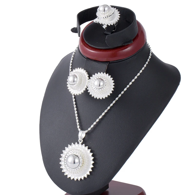 Ethiopian Silver Jewelry Sets For Women Ball Pendant Chain/Bangle/Earring/Ring Set Habesha African Wedding Bride Jewelry
Ethiopian Silver Jewelry Sets For Women Ball Pendant Chain/Bangle/Earring/Ring Set Habesha African Wedding Bride Jewelry