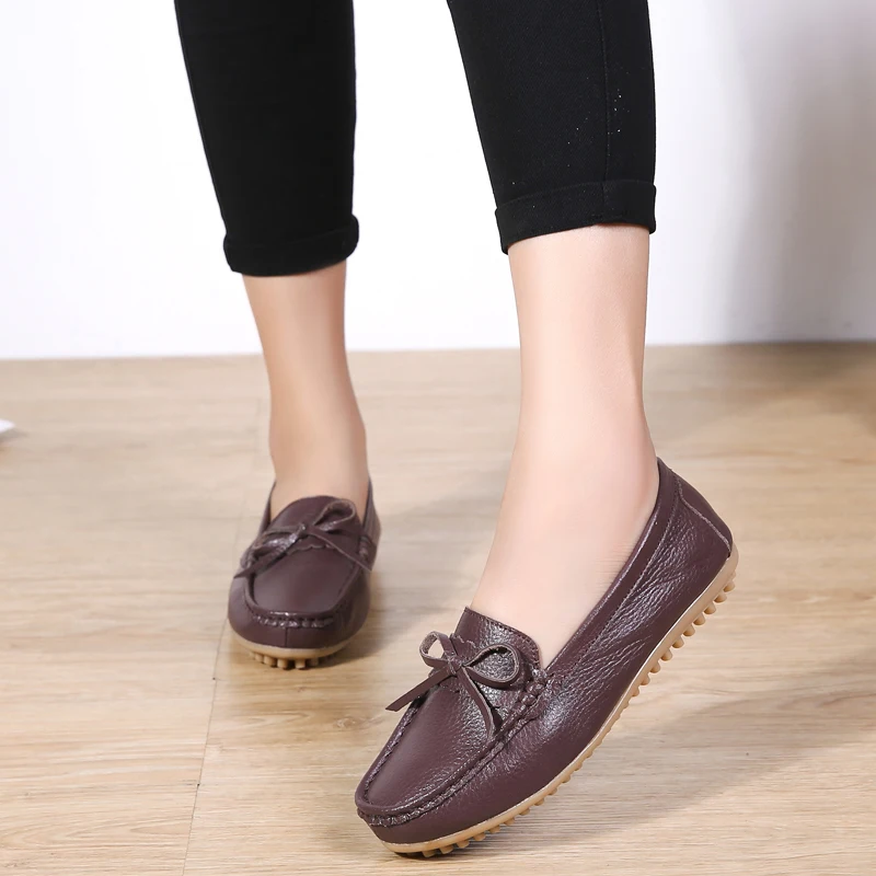 Women Spring Leather Shoes Woman BowKnot Loafers Round Toe Ballerina Flats Slip On Comfortable Moccasins Casual Shoes WSH3216
Women Spring Leather Shoes Woman BowKnot Loafers Round Toe Ballerina Flats Slip On Comfortable Moccasins Casual Shoes WSH3216