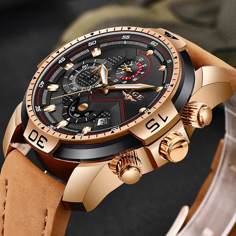 LIGE Mens Watches Top Brand Luxury Military Sports Watch Men Leather Waterproof Wristwatch Analog Quartz Watch Relogio Masculino
LIGE Mens Watches Top Brand Luxury Military Sports Watch Men Leather Waterproof Wristwatch Analog Quartz Watch Relogio Masculino