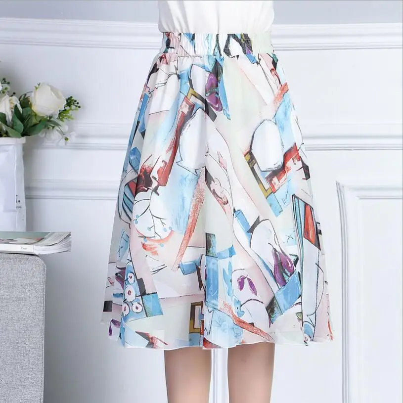 Skirts 2021 Fashion Summer Elastic High Waist Skirt Elegant Floral Print Ball Gown Pleated Mid Long Skater Skirts Women LY104
Skirts 2021 Fashion Summer Elastic High Waist Skirt Elegant Floral Print Ball Gown Pleated Mid Long Skater Skirts Women LY104
