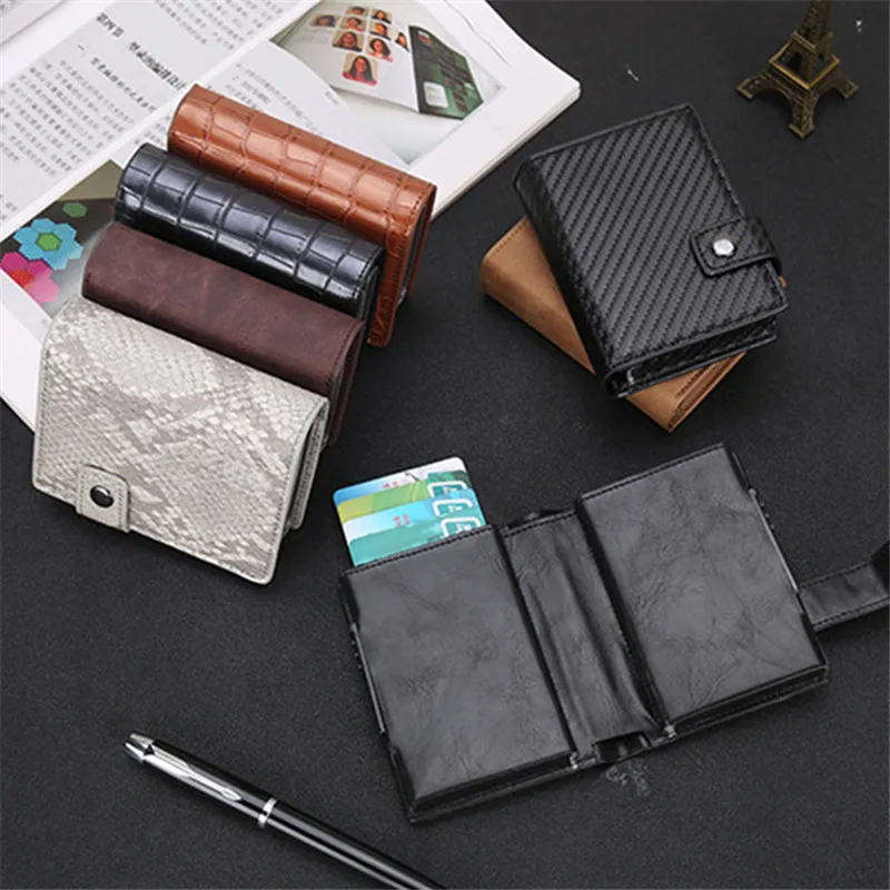 Top Quality Men Double Aluminum Leather Travel Card Wallet Rfid Credit Card Holder PU Leather Unisex Security Metal Smart Purse
Top Quality Men Double Aluminum Leather Travel Card Wallet Rfid Credit Card Holder PU Leather Unisex Security Metal Smart Purse