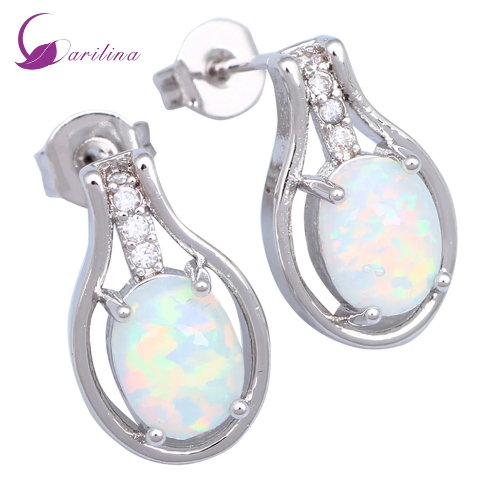 Brand Silver Color Overlay White Fire Opal Earrings White Zircon Stud Earrings Teen Girls Silver Earrings E108
Brand Silver Color Overlay White Fire Opal Earrings White Zircon Stud Earrings Teen Girls Silver Earrings E108