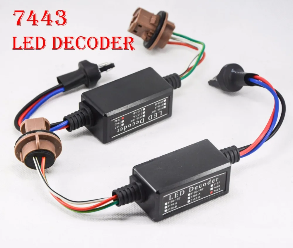 

2PCS 7443 LED Bulbs Lamps Power 8W Error Free Canbus Canceler Adapter Decoder Fog Turn Brake Signal Anti-Hyper Flashing Blinking