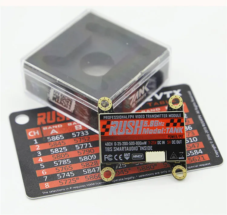 The newest RUSH TANK PIT 5.8G MMCX VTX 0/25/200/500/800MW adjustable 48-CH stable anti-jamming for DIY FPV cross racing drone 
The newest RUSH TANK PIT 5.8G MMCX VTX 0/25/200/500/800MW adjustable 48-CH stable anti-jamming for DIY FPV cross racing drone