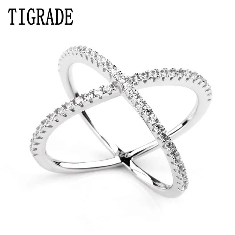 Tigrade Luxury 925 Sterling Silver Ring for Women X Shape Cross Design Cubic Zircon Fashion Jewelry Famale CZ Eternity Rings
Tigrade Luxury 925 Sterling Silver Ring for Women X Shape Cross Design Cubic Zircon Fashion Jewelry Famale CZ Eternity Rings