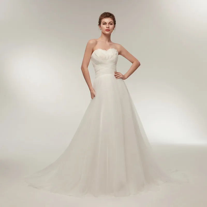 In Stock Sweetheart with Feathers Trailing Lace Up Wedding Gown Dresses for Women Robe de soiree Vestido de noche 24631
In Stock Sweetheart with Feathers Trailing Lace Up Wedding Gown Dresses for Women Robe de soiree Vestido de noche 24631