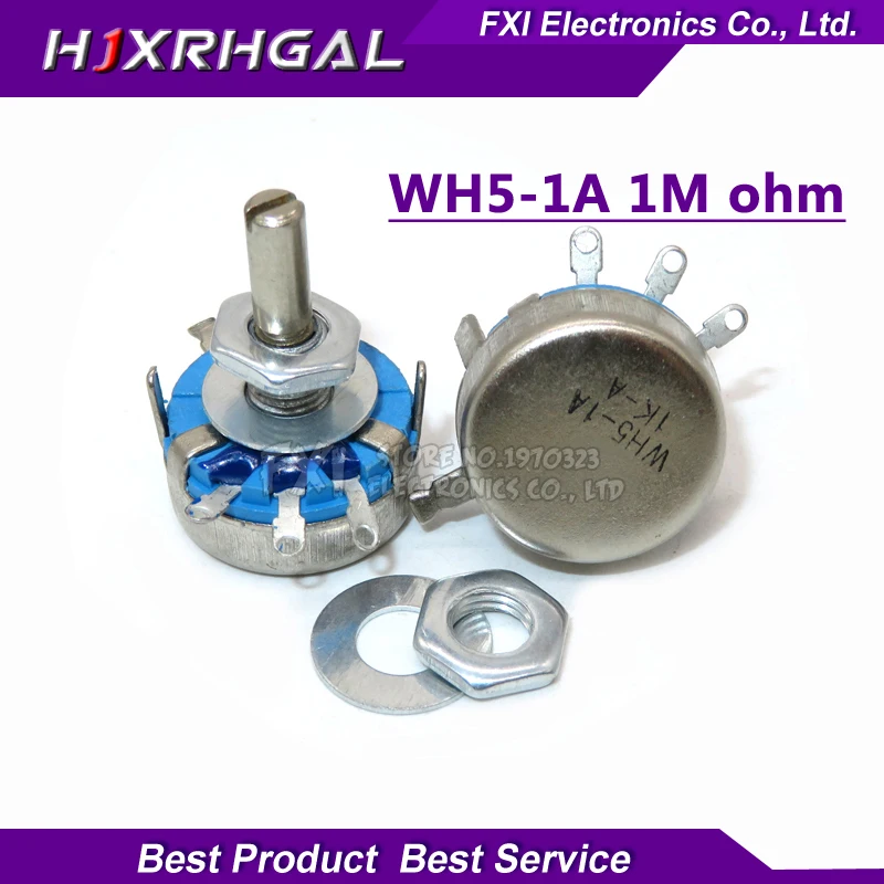 2pcs WH5-1A 1m ohm 3-Terminals Round Shaft Rotary Taper Carbon Potentiometer
2pcs WH5-1A 1m ohm 3-Terminals Round Shaft Rotary Taper Carbon Potentiometer