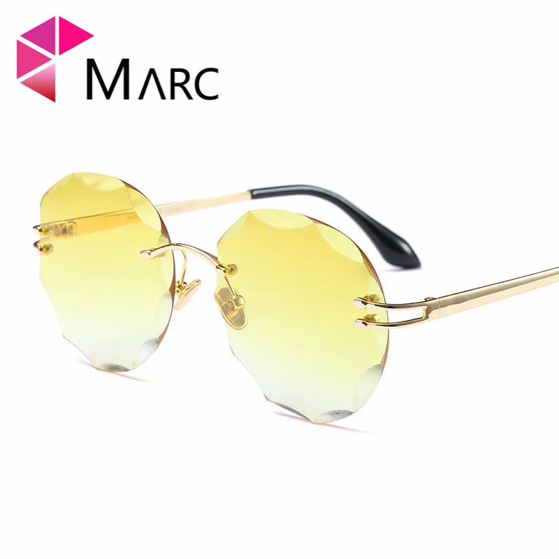 MARC WOMEN sunglasses MEN Gradient Brand Round shield Design Clear Metal Rimless eyewear Oculos UV400
MARC WOMEN sunglasses MEN Gradient Brand Round shield Design Clear Metal Rimless eyewear Oculos UV400
