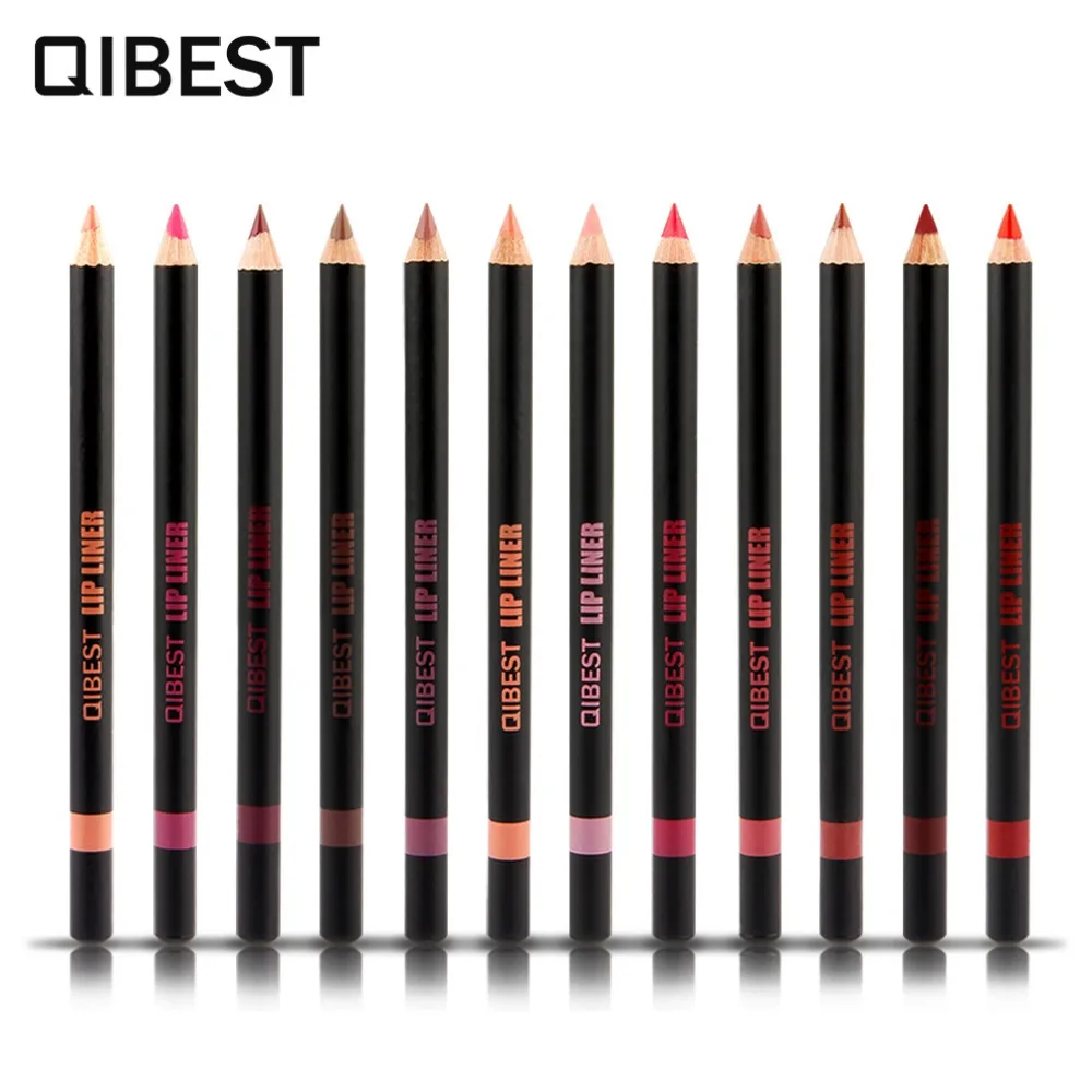 QIBEST 12 шт. с контурным карандашом для губ Губная помада Красота макияж