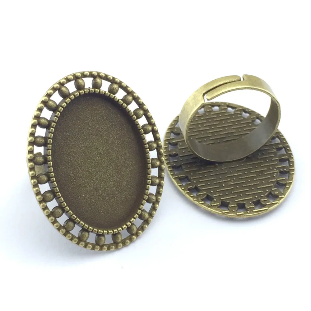18*25mm 8pcs Ring Blank Base Fit Round Glass Cabochon Antique Bronze Copper Plated Adjustable Setting Diy Handmade Material 104
18*25mm 8pcs Ring Blank Base Fit Round Glass Cabochon Antique Bronze Copper Plated Adjustable Setting Diy Handmade Material 104