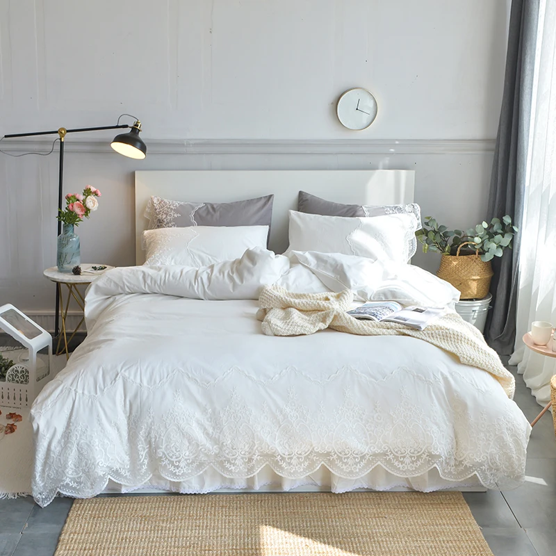 Egyptian cotton lace luxury princess Bedding Set king queen double size bed cover cream white Bedsheets Duvet quilt cover set
Egyptian cotton lace luxury princess Bedding Set king queen double size bed cover cream white Bedsheets Duvet quilt cover set