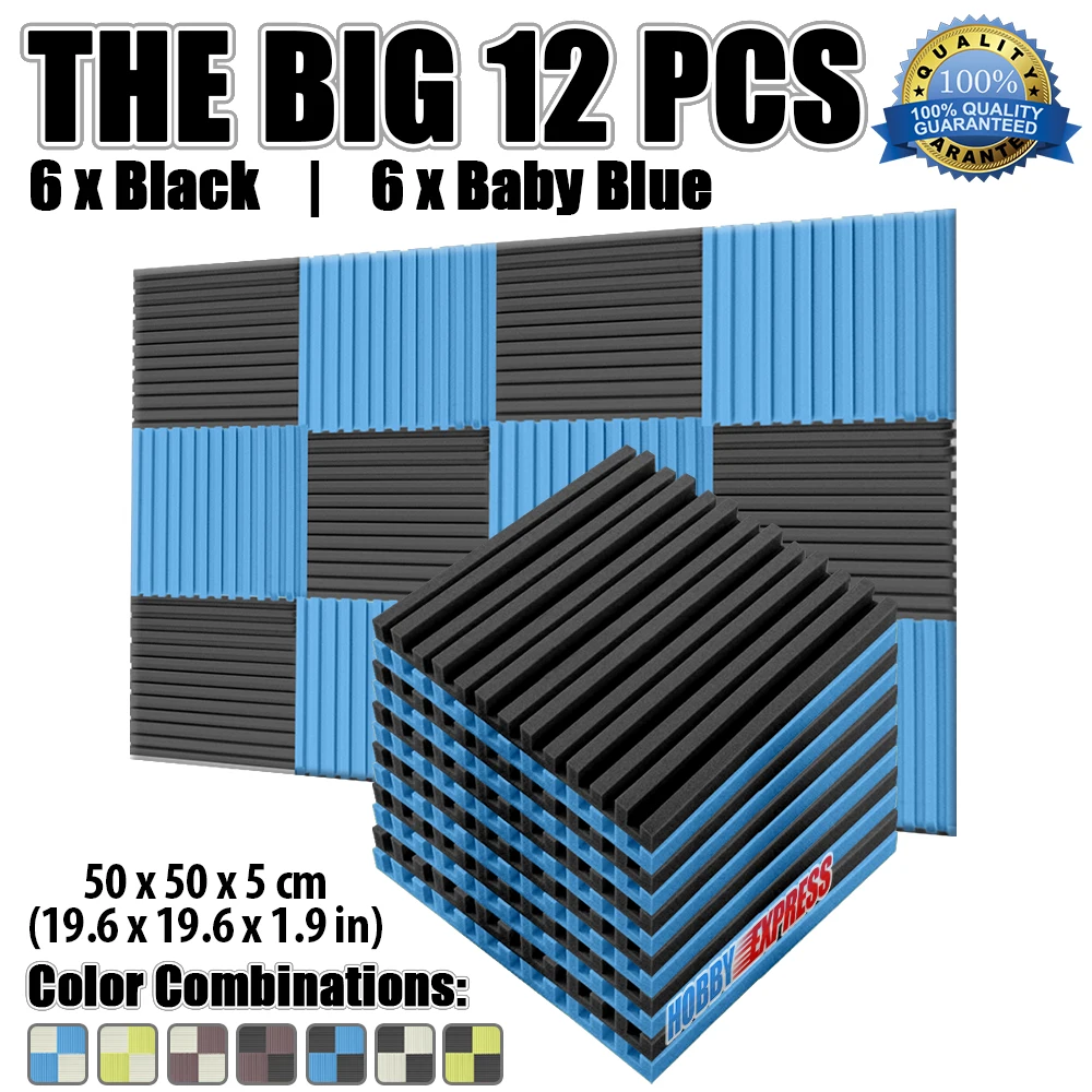 Arrowzoom 12 pcs Pack Metro Striped Sound Absorption Panel Acoustic Studio Foam 19.6 x 19.6 x 1.9" 3 Color Combinations KK1041
Arrowzoom 12 pcs Pack Metro Striped Sound Absorption Panel Acoustic Studio Foam 19.6 x 19.6 x 1.9" 3 Color Combinations KK1041