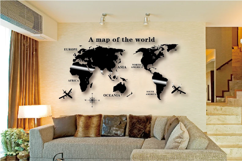 Настенная Наклейка с картой мира Mapa Mundial Wereldkaart Pegatinas Paredes Decoracion Adesivos De Parede Глобус