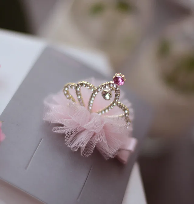 Girls Haar Hair Accessories Hairpin Clips For Headwear Spring Flower Crown Pink Mesh Fur Cute kk1718 | Аксессуары для одежды