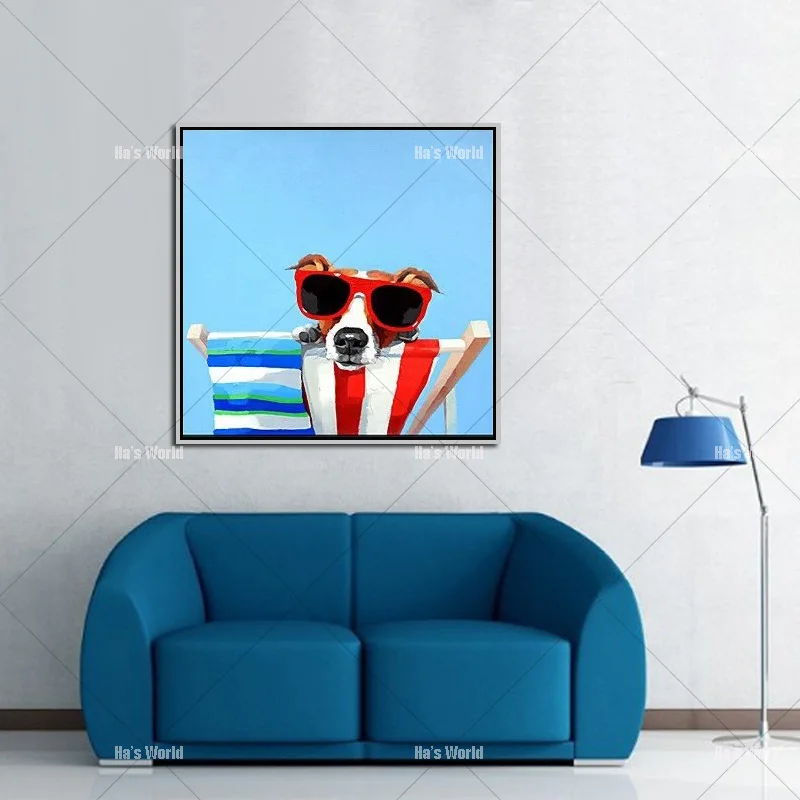 100% Hand Painted Fashion Dog Oil Painting On Canvas Living Room Home Decoration Wall Painting Dog Animal Picture
100% Hand Painted Fashion Dog Oil Painting On Canvas Living Room Home Decoration Wall Painting Dog Animal Picture