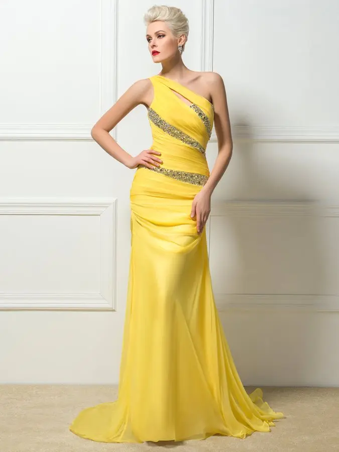 Vestido De Festa Elegant One Shoulder A-line Long Evening Dresses 2021 Yellow Beads Prom Gowns Chiffon Ruched Sweep Train
Vestido De Festa Elegant One Shoulder A-line Long Evening Dresses 2021 Yellow Beads Prom Gowns Chiffon Ruched Sweep Train