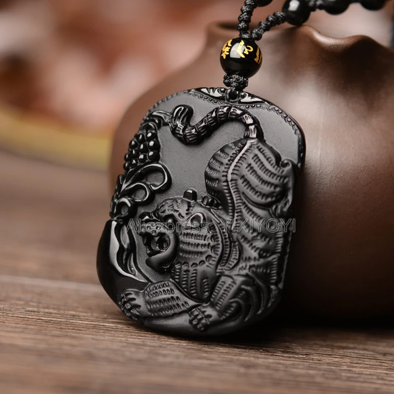 100% Natural Black Obsidian Carved Chinese Tiger Lucky Amulet Pendant + Free Beads Necklace Fashion Jewelry for woman and man
100% Natural Black Obsidian Carved Chinese Tiger Lucky Amulet Pendant + Free Beads Necklace Fashion Jewelry for woman and man