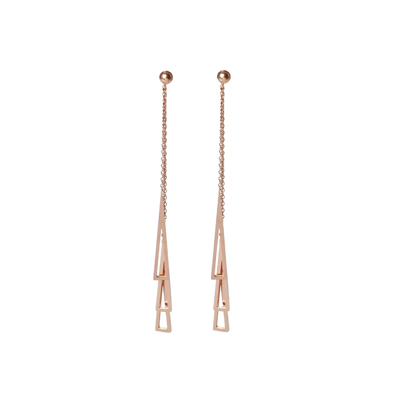 YUN RUO 2018 Fashion Triangle Tassel Stud Earring Line Woman Rose Gold Color Titanium Steel Jewelry Girl Birthday Gift Not Fade
YUN RUO 2018 Fashion Triangle Tassel Stud Earring Line Woman Rose Gold Color Titanium Steel Jewelry Girl Birthday Gift Not Fade