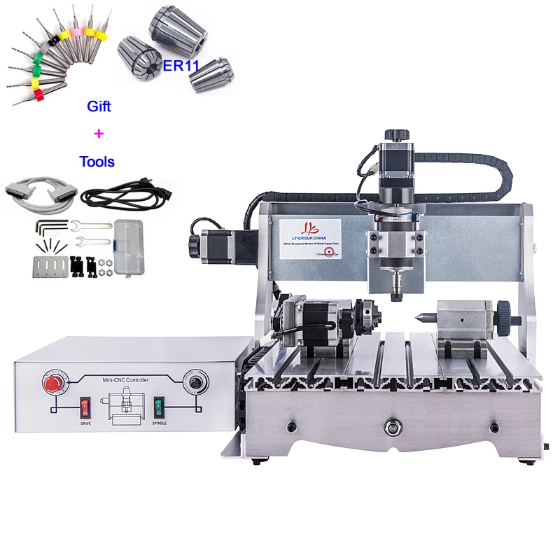 4 Axis CNC 3040 Milling Machine 300W Spindle Motor 3D Wood Engraving Machine
4 Axis CNC 3040 Milling Machine 300W Spindle Motor 3D Wood Engraving Machine