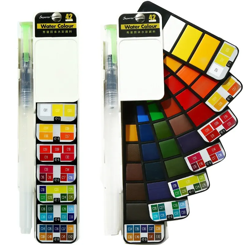 Superior 18/25/33/42 Colors Solid Paint Brush Set Portable Watercolor Pigment Artist Art Drawing Tool School Office Supply Gift
Superior 18/25/33/42 Colors Solid Paint Brush Set Portable Watercolor Pigment Artist Art Drawing Tool School Office Supply Gift